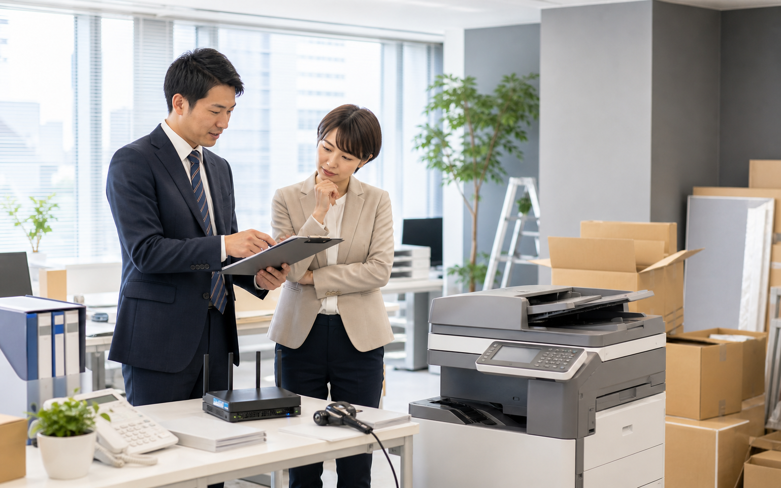 オフィス移転でコピー機や通信設備を見直したいの相談前チェックイメージ